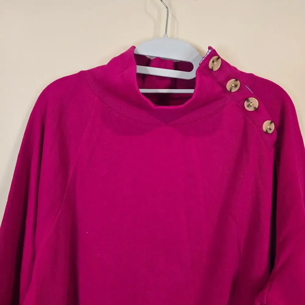 NEW NWT Women's J. Crew Pink Button Neck Pullover | Size 3X